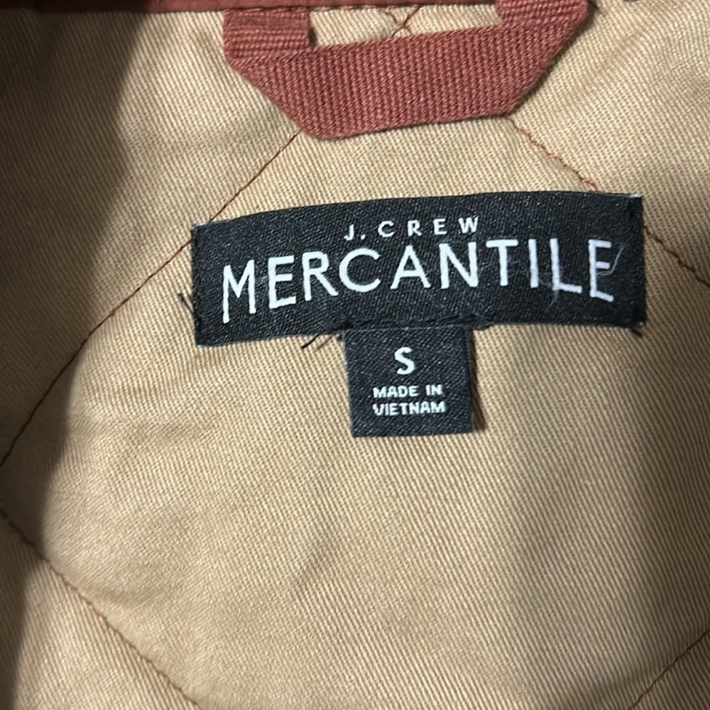 J.Crew Mercantile Women small Red Ruffle Quilted Puffer Vest Zip small